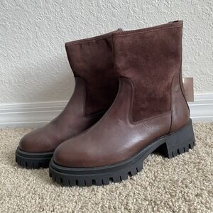 Lamica US 10 Chelsea Boot Chunky Italian Leather Brown Heel Y2k Genuine EU 41